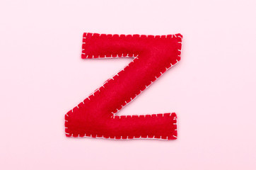 フェルトのアルファベット Z