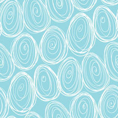 Seamless pattern with hand drawn ornamental eggs.