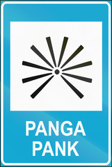 Estonian service road sign - Outlook. The words mean Panga cliff