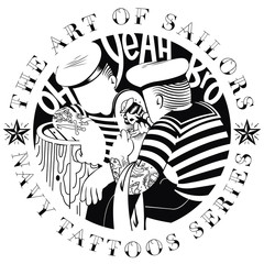 Tattooing sailors b / w