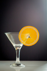 Orange juice and slices of orange fruit