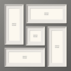 Set of white frames. wall. Place for advertising, photos, pictures. vector image