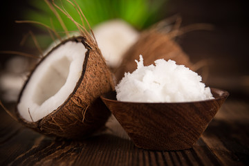 close up of a coconut oil
