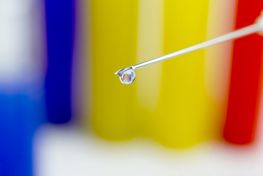 Medical needle at a close distance.