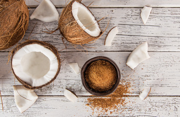 Fototapeta na wymiar close up of a coconut sugar