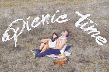 loving couple enjoying the beautiful day, couple in love ,soft focus