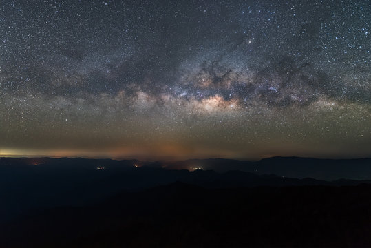 Clearly Milky way above the mountain.