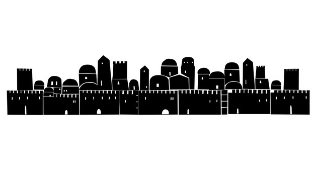 Middle East Town, Holy City, Vector illustration