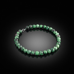 Green natural stone heliotrope chalcedony necklace