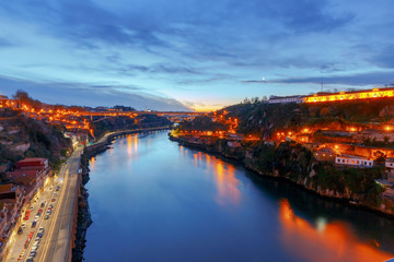 Fototapeta premium Porto. Aerial view of the city at dawn.
