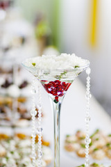Buffet table of snacks