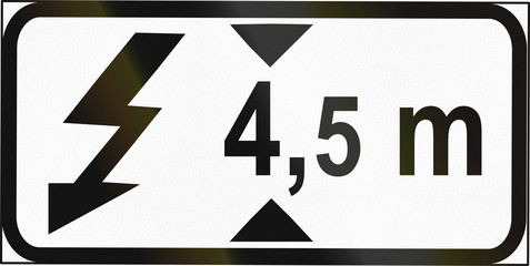 Estonian additional road sign - Danger from overhead power lines