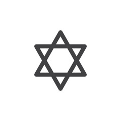 Star of David icon vector, filled flat sign, solid pictogram isolated on white. Symbol, logo illustration. Pixel perfect