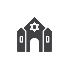 Synagogue icon vector, filled flat sign, solid pictogram isolated on white. Symbol, logo illustration. Pixel perfect