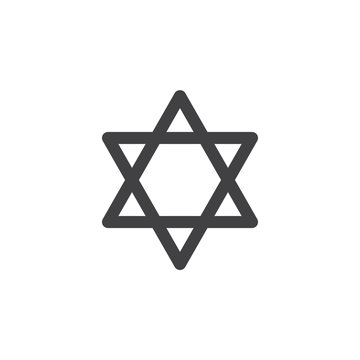 Star of David icon vector, filled flat sign, solid pictogram isolated on white. Symbol, logo illustration. Pixel perfect