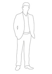 outlines man, sketch