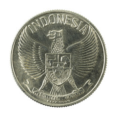 50 indonesian sen coin (1961) reverse isolated on white background © Henning Marquardt