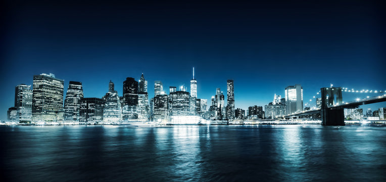Illuminated Manhattan view