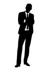 Silhouette of a man in a tie is