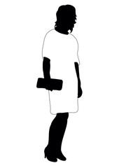 Silhouette of woman stand