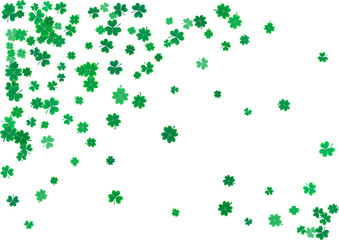 St. Patrick's Day background template with falling clover leaves