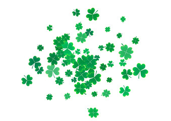 St. Patrick's Day background template with falling clover leaves