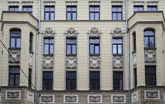 Riga, Matisa street 43, Art Nouveau, architect Janis Alksnis, architectural details