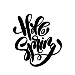 Fototapeta premium Hello Spring handwriting lettering design