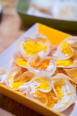 Thai Crispy Pancake found at local market in Thailand.