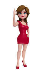 Fototapeta premium 3d girl with best sign.