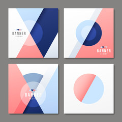 Set of abstract banner templates. Bright modern vector design.