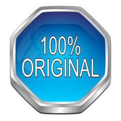 100% Original button - 3D illustration