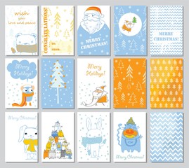 Collection of Christmas greeting cards templates