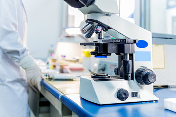 working at laboratory