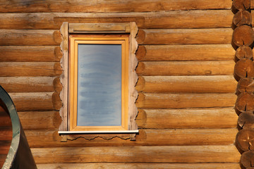 Window on log wall