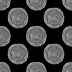 Tree Rings Seamless Vector Pattern. Saw cut tree trunk background. Vector Illustration.