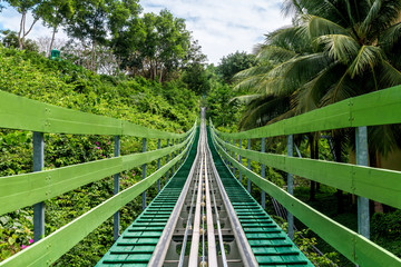 Retreating view on the rollercoaster
