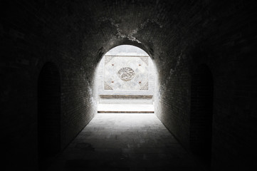 Light at the end of tunnel, underpass in china.