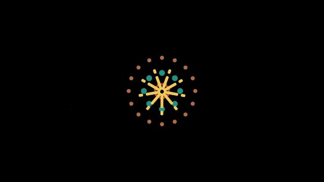 Flat motion graphic firework. Happy celebration design, Available in 4K FullHD and HD video 2D render footage