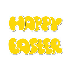 Happy Easter Design isolated on White Background. Vector illustr