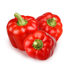 red peppers isolated on white background