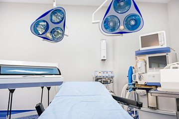 Medical instruments locating in operating room - obrazy, fototapety, plakaty
