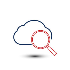 Search cloud icon vector illustration cloud computing find data storage icon