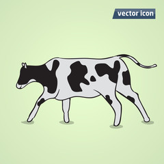 cow flat hand drawn vector illustration