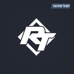 RT icon in square vector illustration