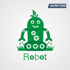 gree robot leaf vector illustration