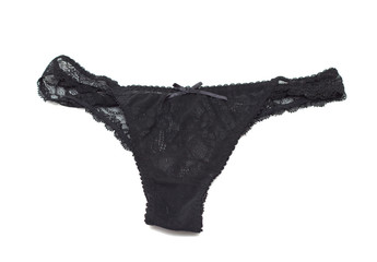Black panties isolated on white