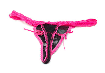 Pink panties isolated on white