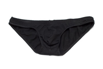 Black panties isolated on white background