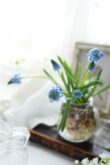 フラワーアレンジ　ムスカリ